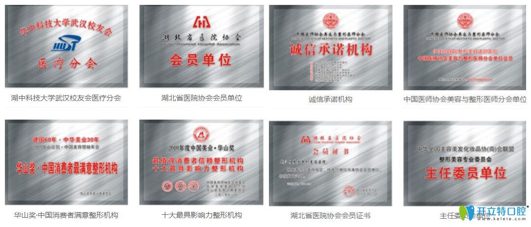 武漢愛思特口腔所榮譽(yù)榮譽(yù)證書