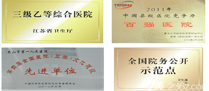 昆山市人民醫(yī)院所獲榮譽(yù)